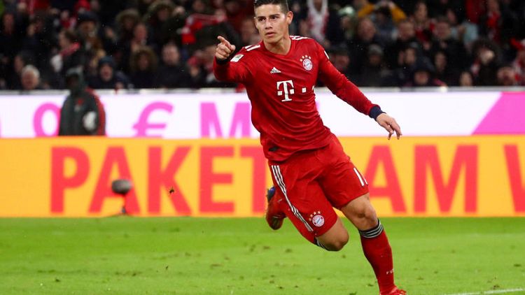Rodriguez treble helps Bayern retain top spot with Mainz rout