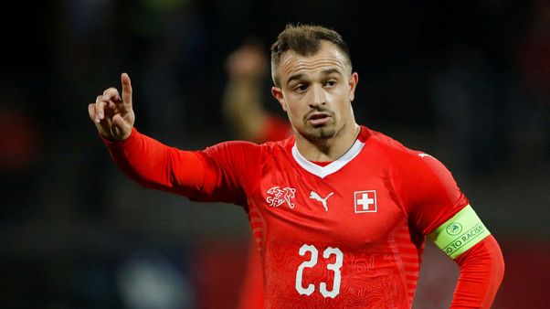 Switzerland's injured Shaqiri out of Euro qualifiers Switzerland's injured Shaqiri out of Euro qualifiers