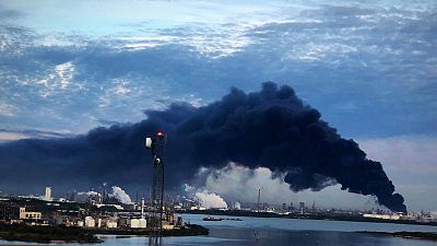 Texas petrochemical storage fire rages, may burn for two days Texas petrochemical storage fire rages, may burn for two days