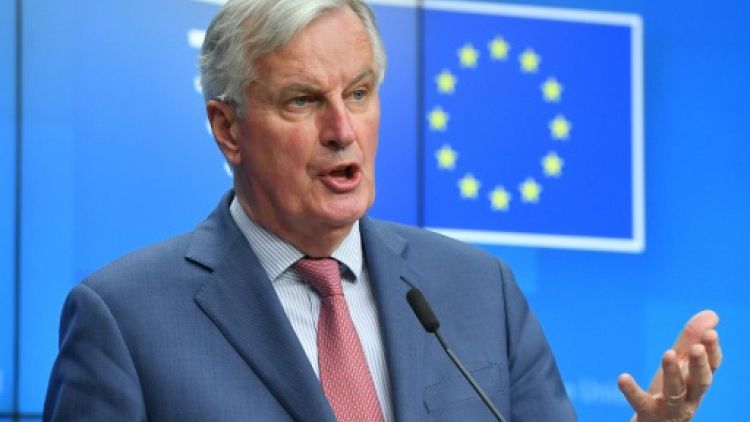 Michel Barnier lors d'une conférence de presse à Bruxelles le 19 mars 2019