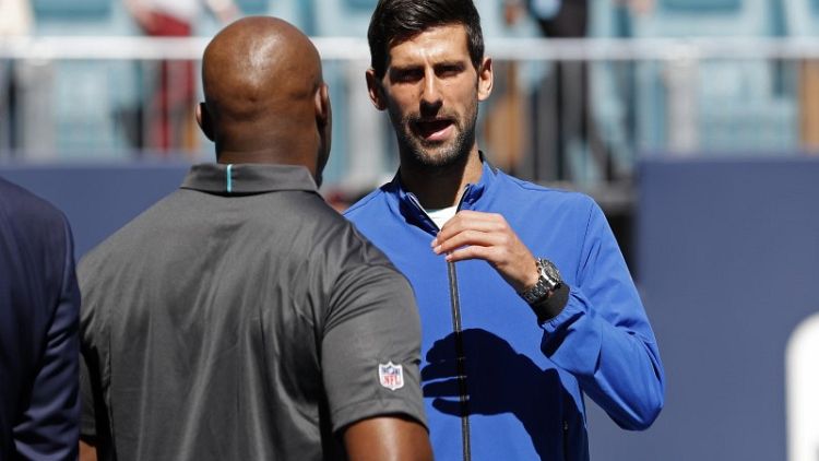 Djokovic ready to play tennis not politics at Miami Open