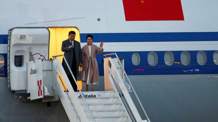 Chinese president lands in Italy, set to sign Belt and Road deal