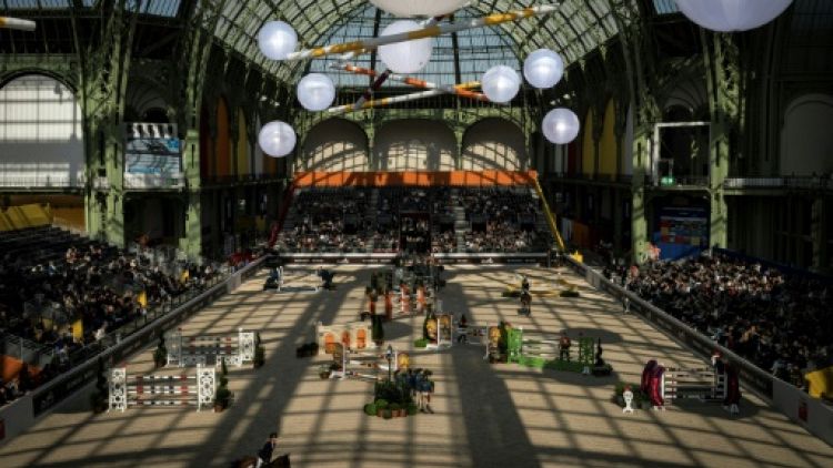 Vue générale du "Saut Hermès" au Grand Palais à Paris le 22 mars 2019