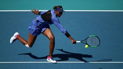 L'Américaine Venus Williams lors du tournoi de Miami le 22 mars 2019 L'Américaine Venus Williams lors du tournoi de Miami le 22 mars 2019