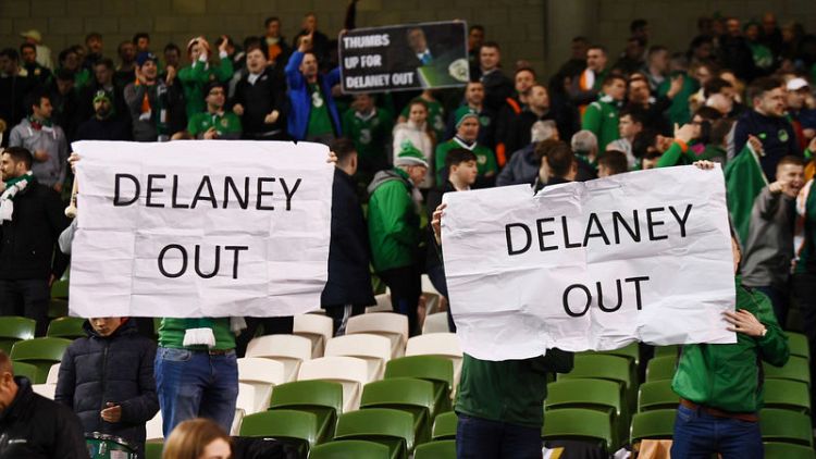 Football: Ireland fans throw tennis balls to disrupt Euro qualifier