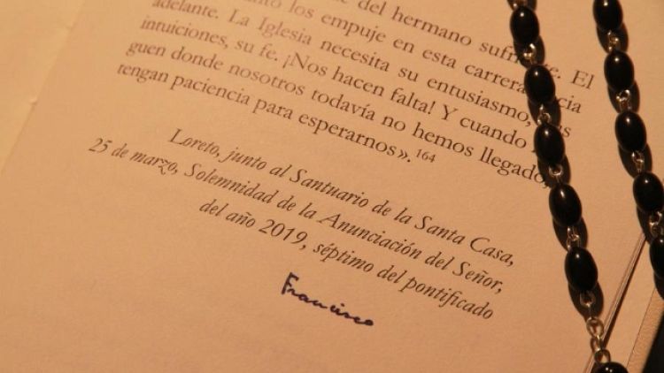 Esortazione firmata papa in museo Loreto