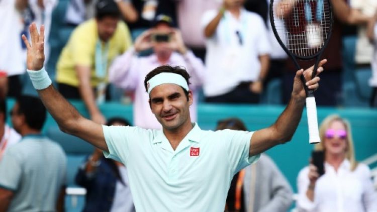 Tennis: Federer donne une leçon à Miami, Halep près du but