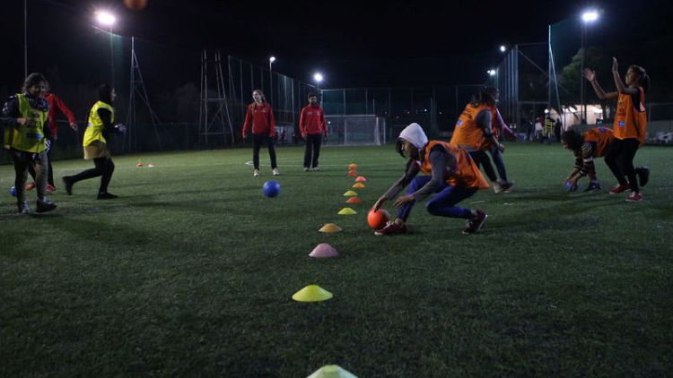 Barca seek to turn Lesbos camps into fields of dreams for child refugees