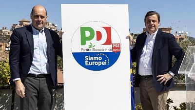 Zingaretti presenta logo per Europee Zingaretti presenta logo per Europee