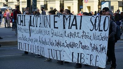 Cortei anarchici verso raduno bloccato Cortei anarchici verso raduno bloccato
