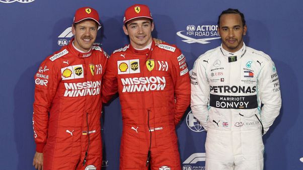Ferrari's Leclerc takes first F1 pole in Bahrain Ferrari's Leclerc takes first F1 pole in Bahrain