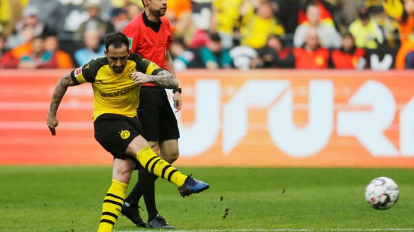 Late Alcacer double sends Dortmund two points clear at top Late Alcacer double sends Dortmund two points clear at top