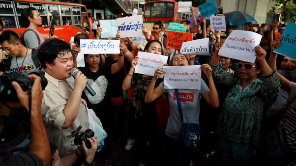 Thai activists protest against commission after chaotic poll Thai activists protest against commission after chaotic poll