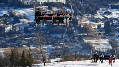 La station italienne de ski de Cortina d'Ampezzo vue le 15 janvier 2012