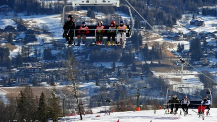 La station italienne de ski de Cortina d'Ampezzo vue le 15 janvier 2012