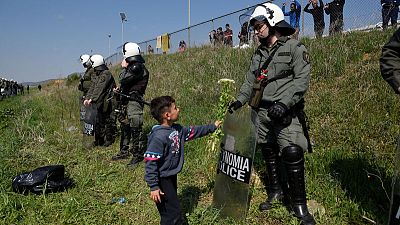 Migrants gather near Greece's northern border, seeking to cross Migrants gather near Greece's northern border, seeking to cross