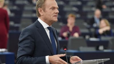 Le président du Conseil européen Donald Tusk à Strasbourg, le 27 mars 2019
