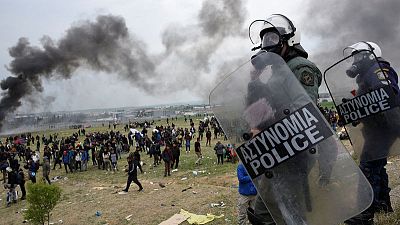 Clashes erupt as Greek police stop migrants from reaching border Clashes erupt as Greek police stop migrants from reaching border