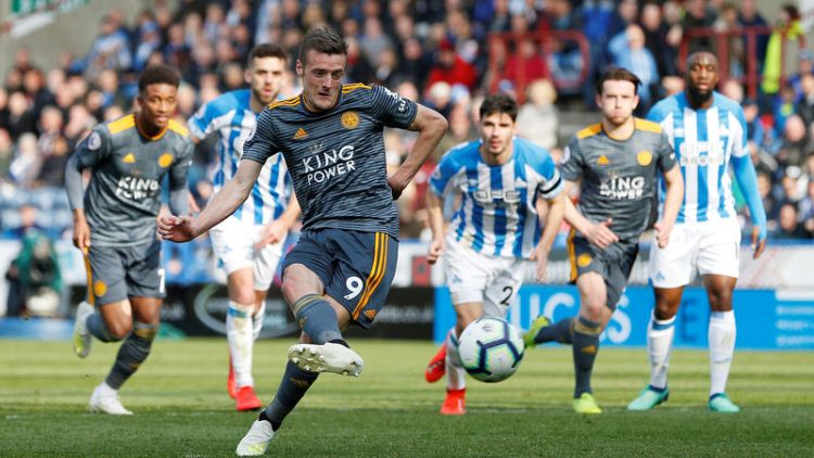 Vardy double gives Leicester comfortable 4-1 win at Huddersfield