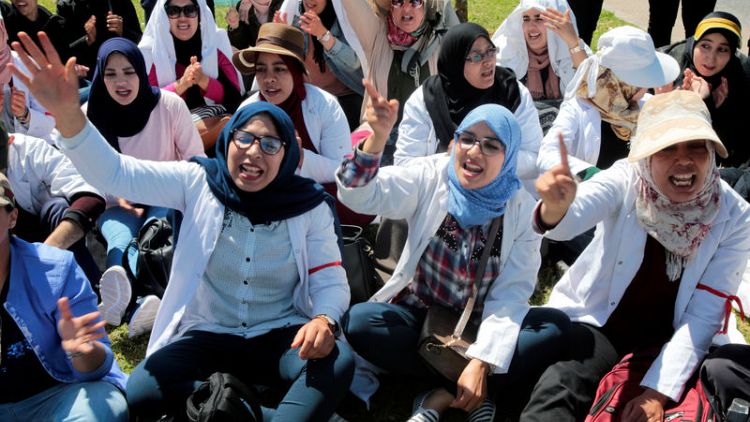 Hundreds of Moroccan teachers protest for job security
