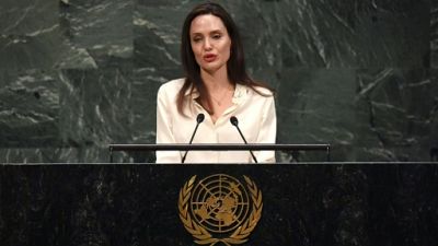 Angelina Jolie au siège des Nations unies à New York, le 29 mars 2019