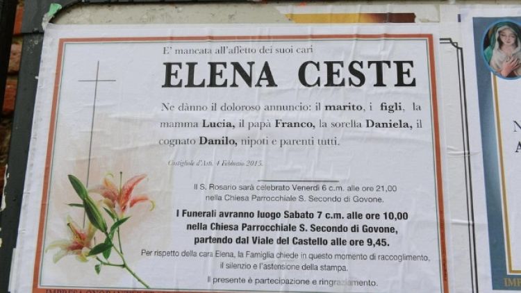Stalking su figlia Elena Ceste, processo