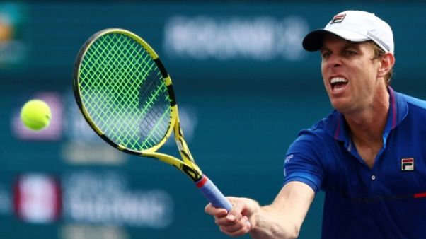 L'Américain Sam Querrey lors du tournoi d'Indian Wells le 9 mars 2019 L'Américain Sam Querrey lors du tournoi d'Indian Wells le 9 mars 2019