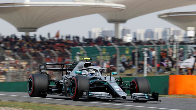 Motor racing - Bottas on pole for Formula One's 1,000th race