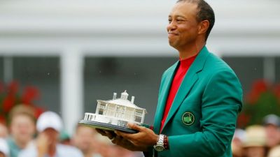 L'Américain Tiger Woods remporter le Masters d'Augusta le 14 avril 2019