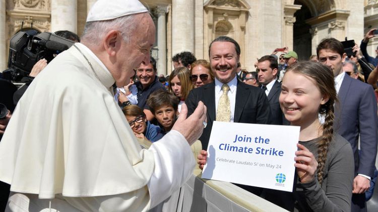 Preaching to the converted: Swedish teen climate activist gets pope's blessing