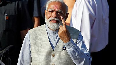 Indian PM Modi votes in third phase of mammoth general election Indian PM Modi votes in third phase of mammoth general election