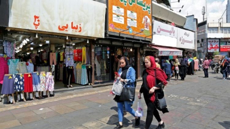 Rue commerçante de Téhéran le 23 avril 2019