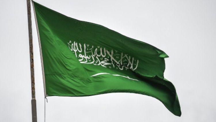 Le drapeau de l'Arabie saoudite, le 17 octobre 2018 à Istanbul