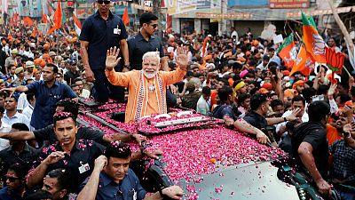 Huge crowds greet India's Modi in his sacred city seat Huge crowds greet India's Modi in his sacred city seat