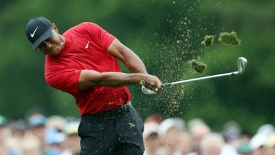 L'Américain Tiger Woods lros du Masters d'Augusta le 14 avril 2019