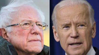 Les candidats démocrates Bernie Sanders et Joe Biden Les candidats démocrates Bernie Sanders et Joe Biden
