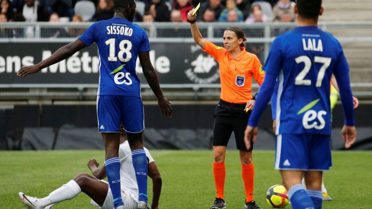 Frappart becomes first female referee to officiate in Ligue 1