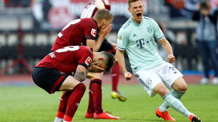 Bayern stumble to 1-1 draw at struggling Nuremberg