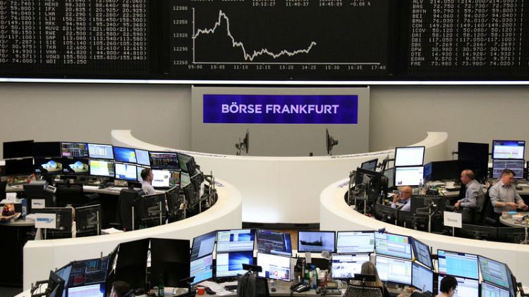 European shares fall as growth worries linger; AMS rises