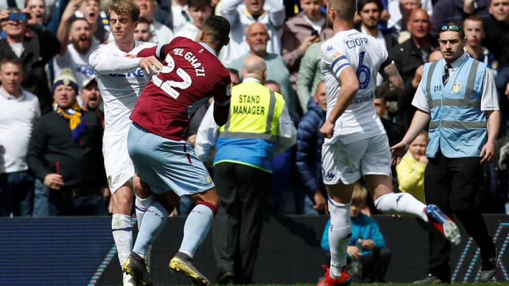 Villa S El Ghazi Has Red Card Rescinded Leeds Bamford Charged Euronews