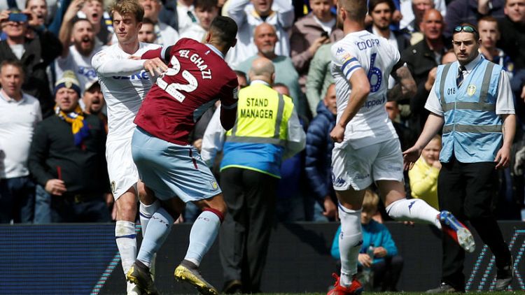 Villa's El Ghazi has red card rescinded, Leeds' Bamford charged