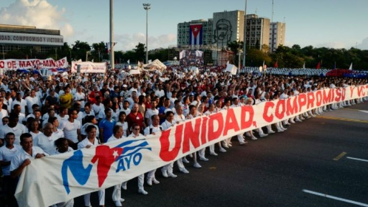 Défilé place de la Révolution pour le 1er mai 2019 à La Havane, à Cuba
