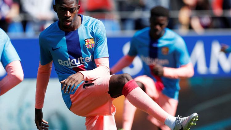 Barca's Dembele a doubt for Liverpool trip with hamstring problem