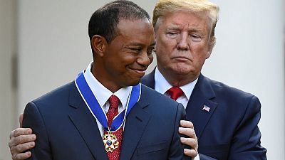 Trump awards highest U.S. civilian honour to Tiger Woods Trump awards highest U.S. civilian honour to Tiger Woods