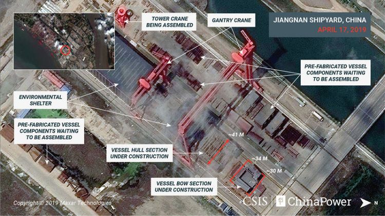 Exclusive - Analysts: Images show construction on China's third - and largest - aircraft carrier