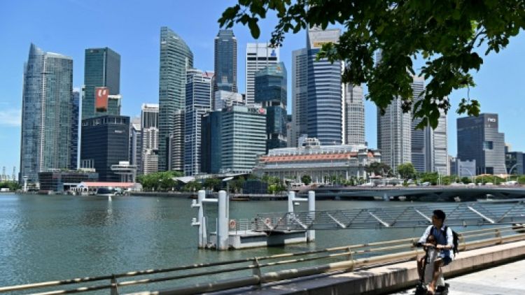 Devant le quartier d'affaires de Singapour, le 6 mai 2019.