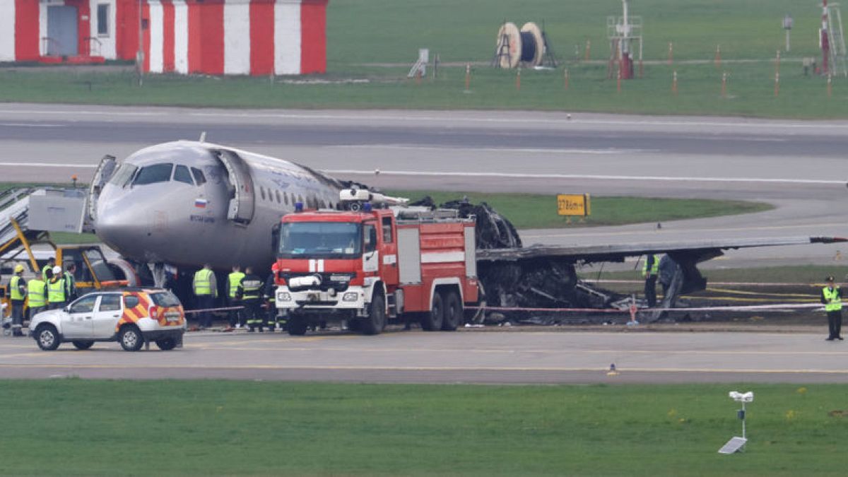 Russian airport fire crews mobilised a minute after jet crash-landed