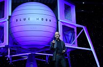 Billionaire Bezos unveils moon lander mockup, embraces Trump's lunar timetable
