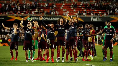 Aubameyang treble sends Arsenal into Europa League final Aubameyang treble sends Arsenal into Europa League final