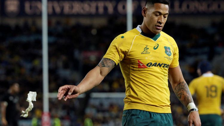 Rebels, Reds players huddle for prayer as Folau case rumbles